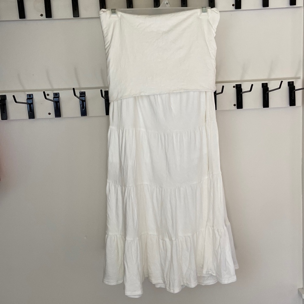 White Tiered Maxi Skirt - Lightweight Summer Skirt